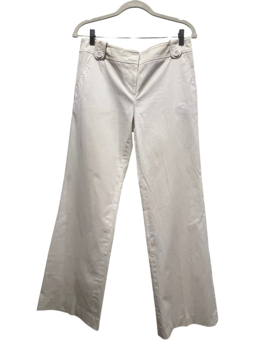 Tory Burch Wide Leg Tab Waist Pants, White, 8